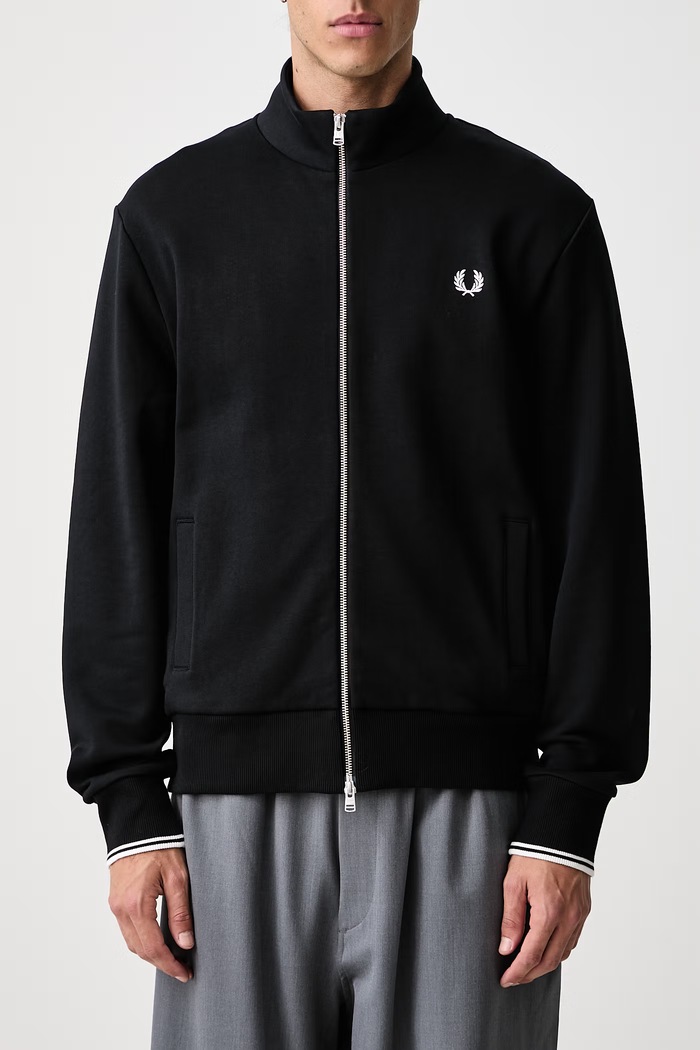 Bluza rozpinana męska bawełniana Fred Perry czarny J3340.102