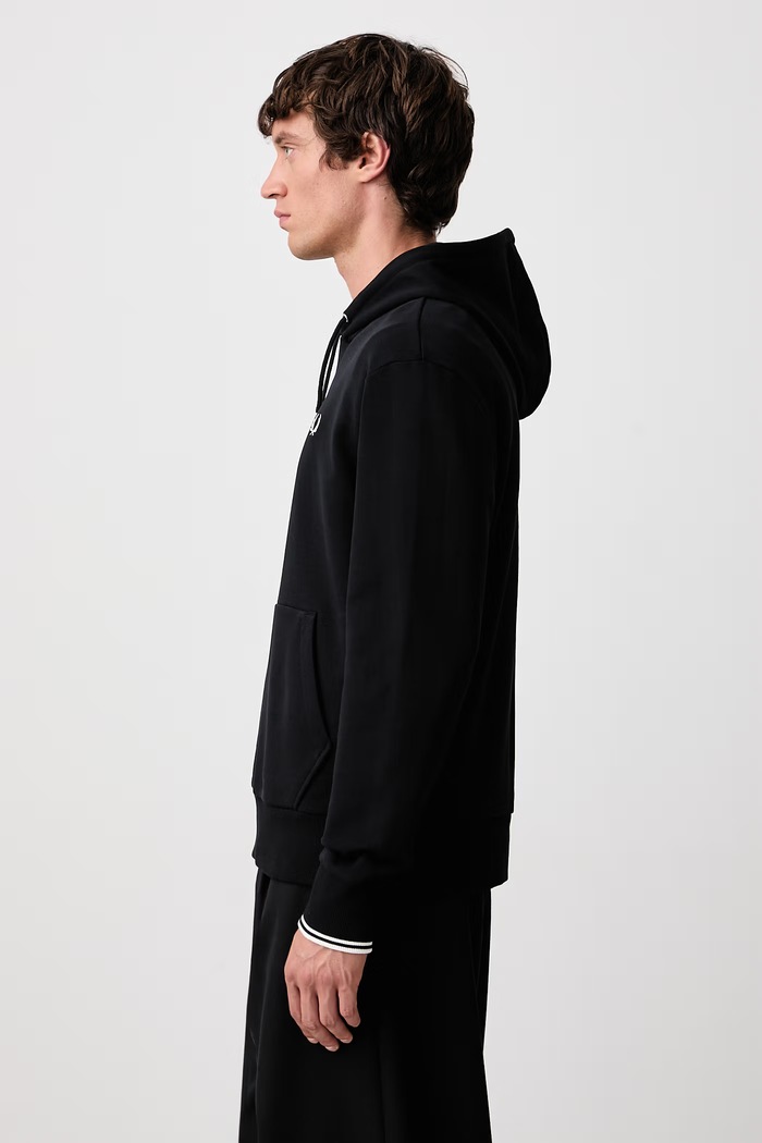 Bluza z kapturem męska bawełniana Fred Perry M3492.102 czarny
