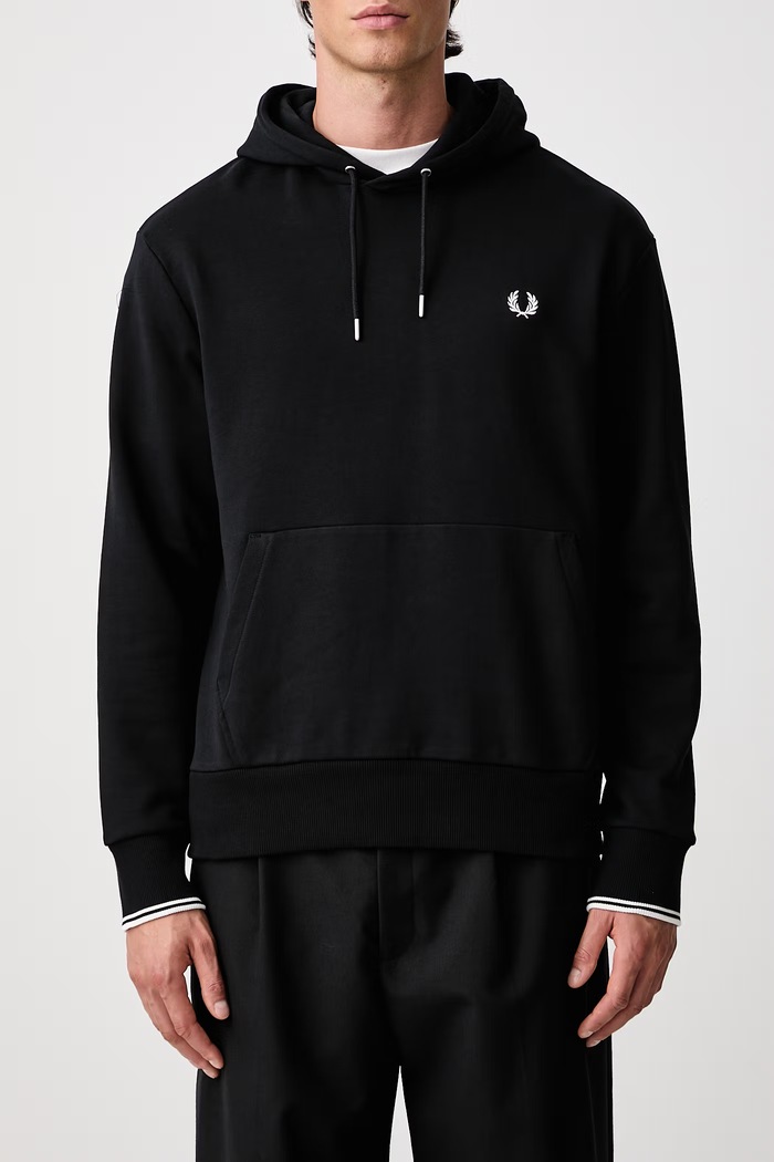 Bluza z kapturem męska bawełniana Fred Perry czarny M3492.102