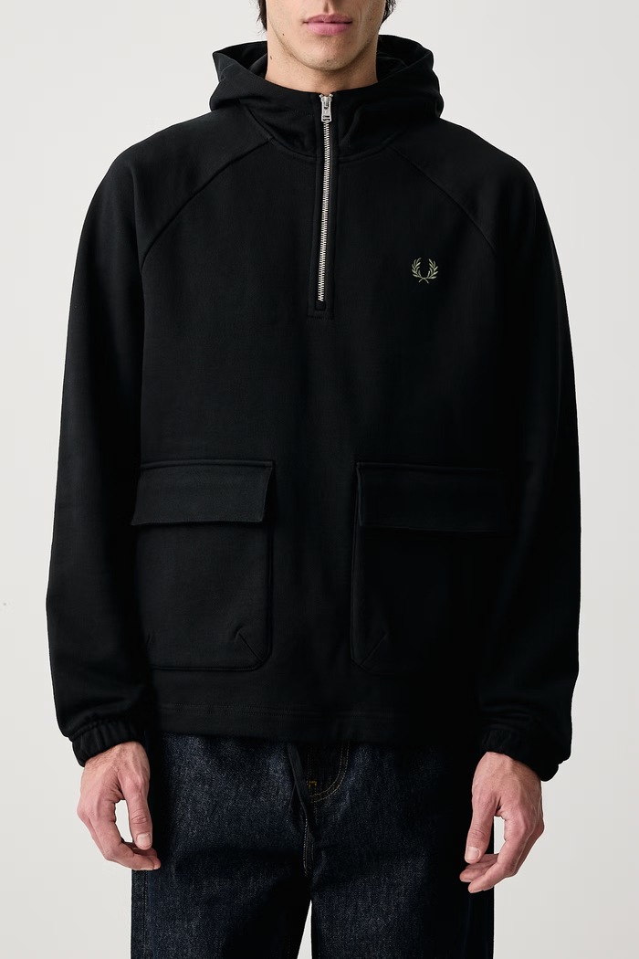 Bluza z kapturem męska bawełniana Fred Perry czarny M3673.102