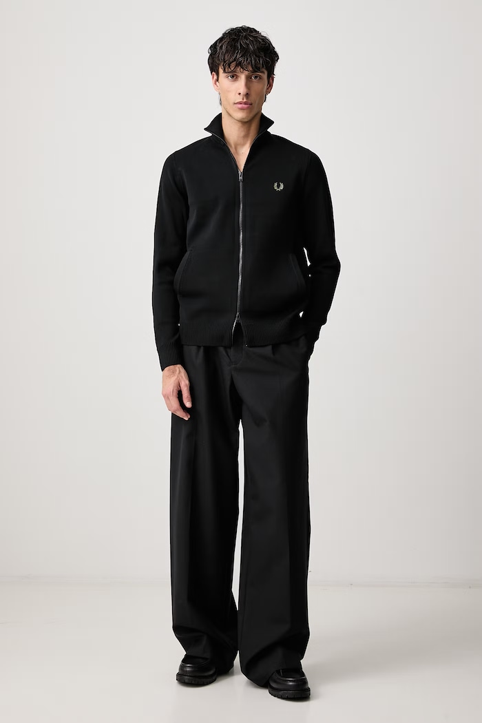 Fred Perry Bluza rozpinana męska K3317.102 czarny AW26