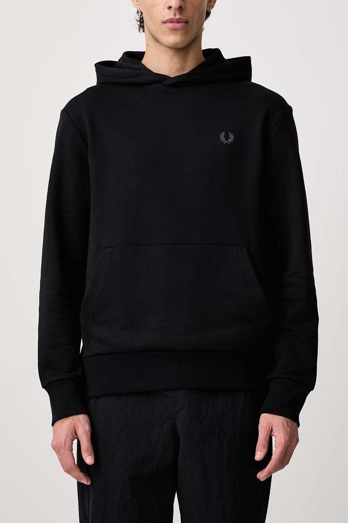 Bluza z kapturem bawełniana męska Fred Perry czarny M3498.102