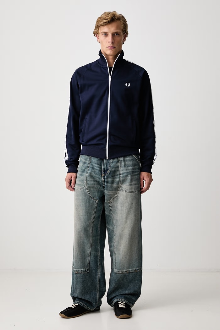Fred Perry Bluza rozpinana męska J4620.885 granatowy AW26