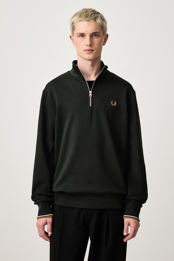 Fred Perry Bluza męska bawełniana zielony M3574.78C