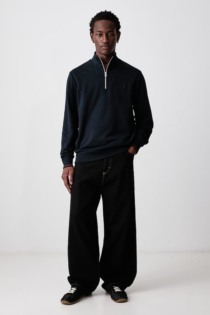 Fred Perry Bluza męska bawełniana M3574.75C granatowy AW26