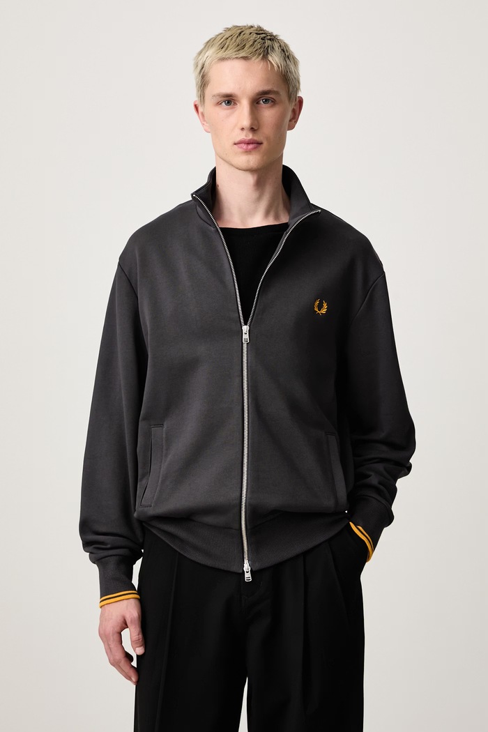 Fred Perry Bluza rozpinana męska bawełniana szary J3340.61C