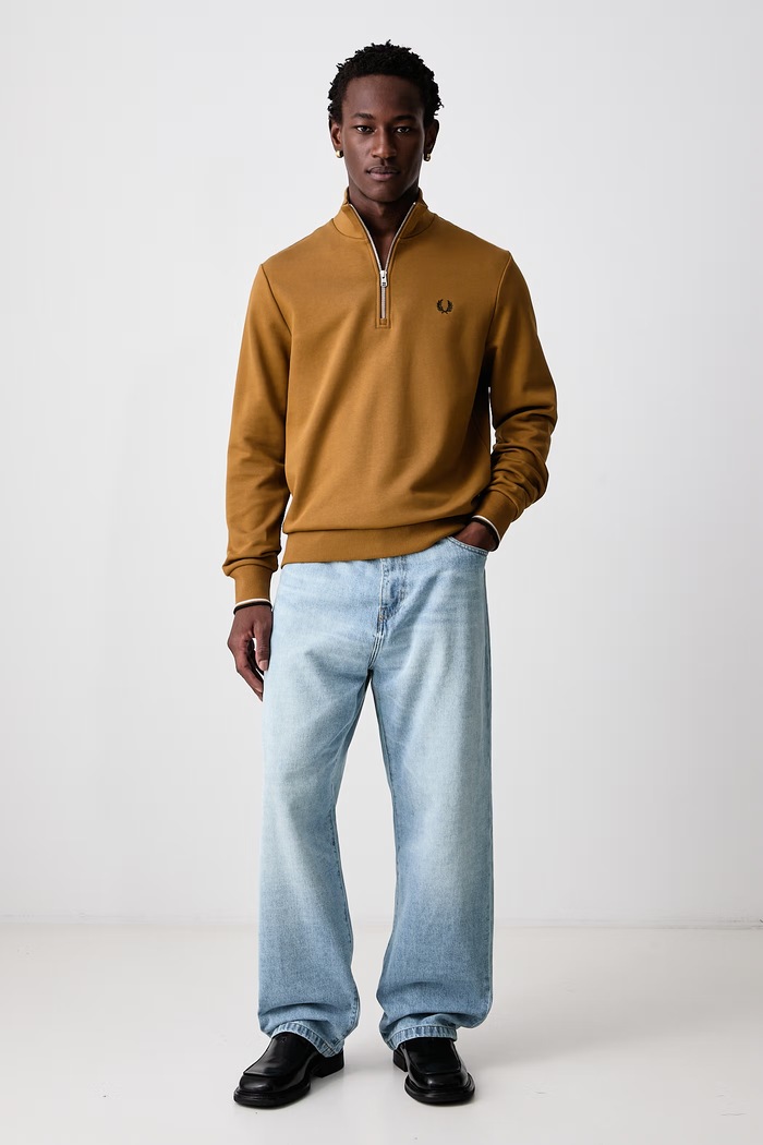 Fred Perry Bluza męska bawełniana M3574.80C brązowy AW26