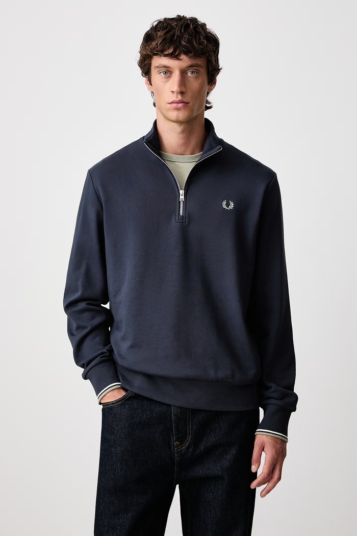 Fred Perry Bluza męska bawełniana granatowy M3574.72C