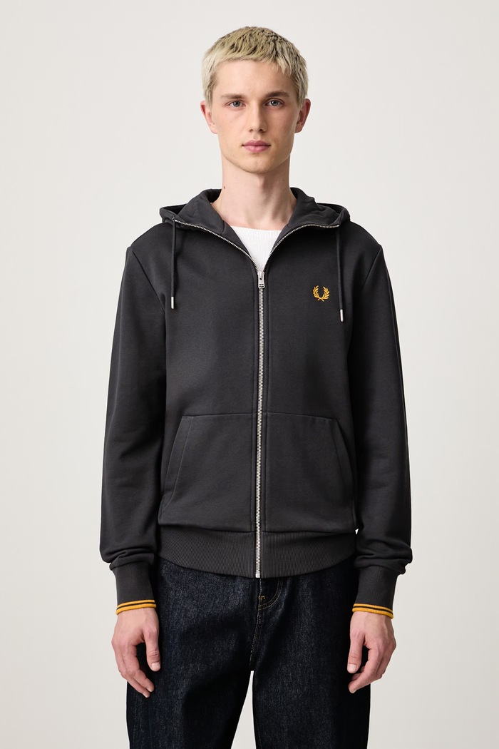 Fred Perry Bluza rozpinana z kapturem męska bawełniana szary J7536.85C