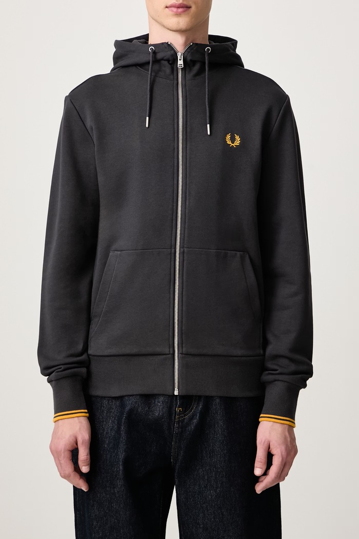 Bluza rozpinana z kapturem męska bawełniana Fred Perry szary J7536.85C