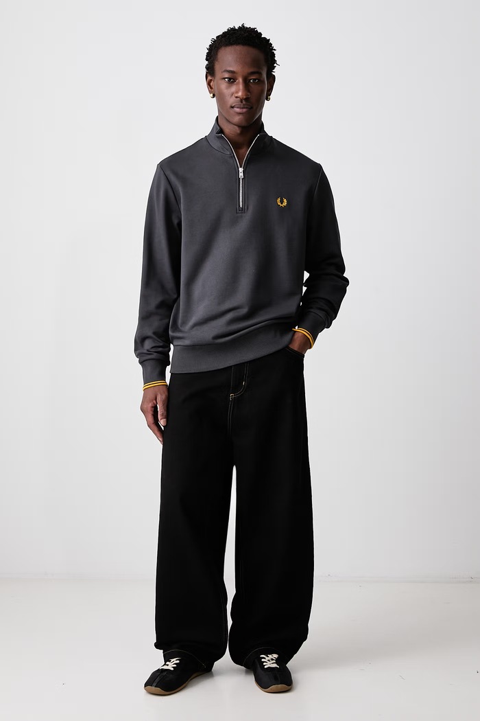 Fred Perry Bluza męska bawełniana M3574.85C szary AW26