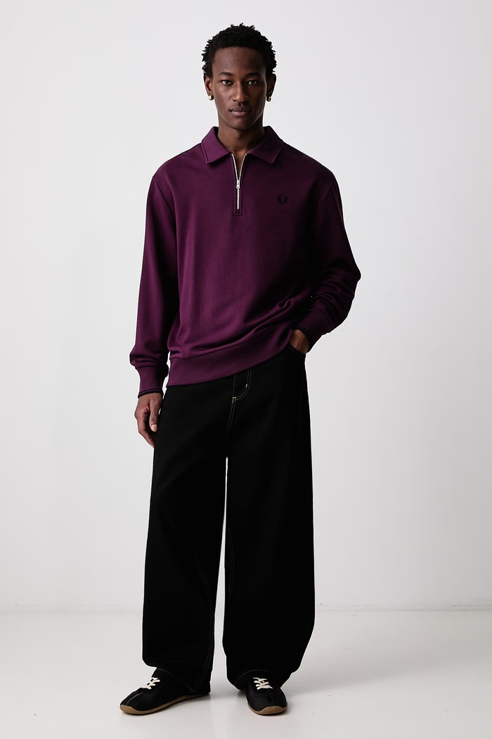 Fred Perry Bluza męska bawełniana M2426.37C fioletowy AW26