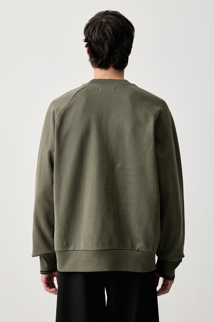 Odzież Fred Perry Bluza oversize męska bawełniana M3495.X21 zielony
