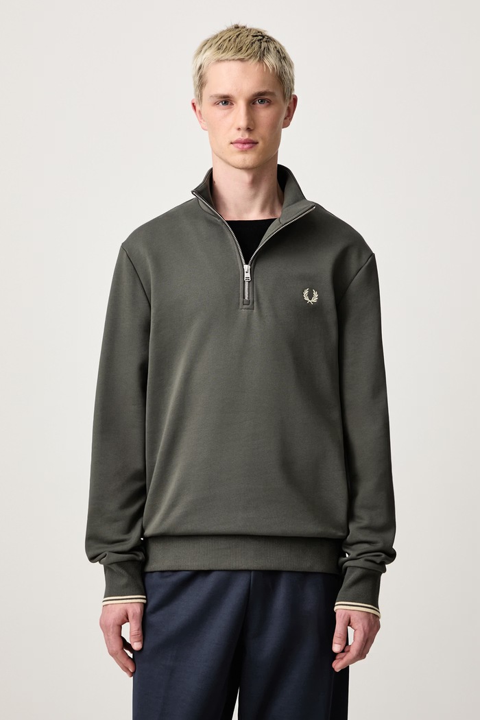 Fred Perry Bluza męska bawełniana zielony M3574.U98