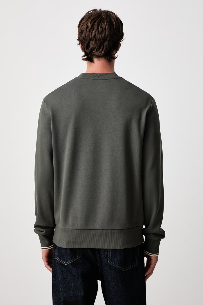 Odzież Fred Perry Bluza męska bawełniana M7535.U98 zielony