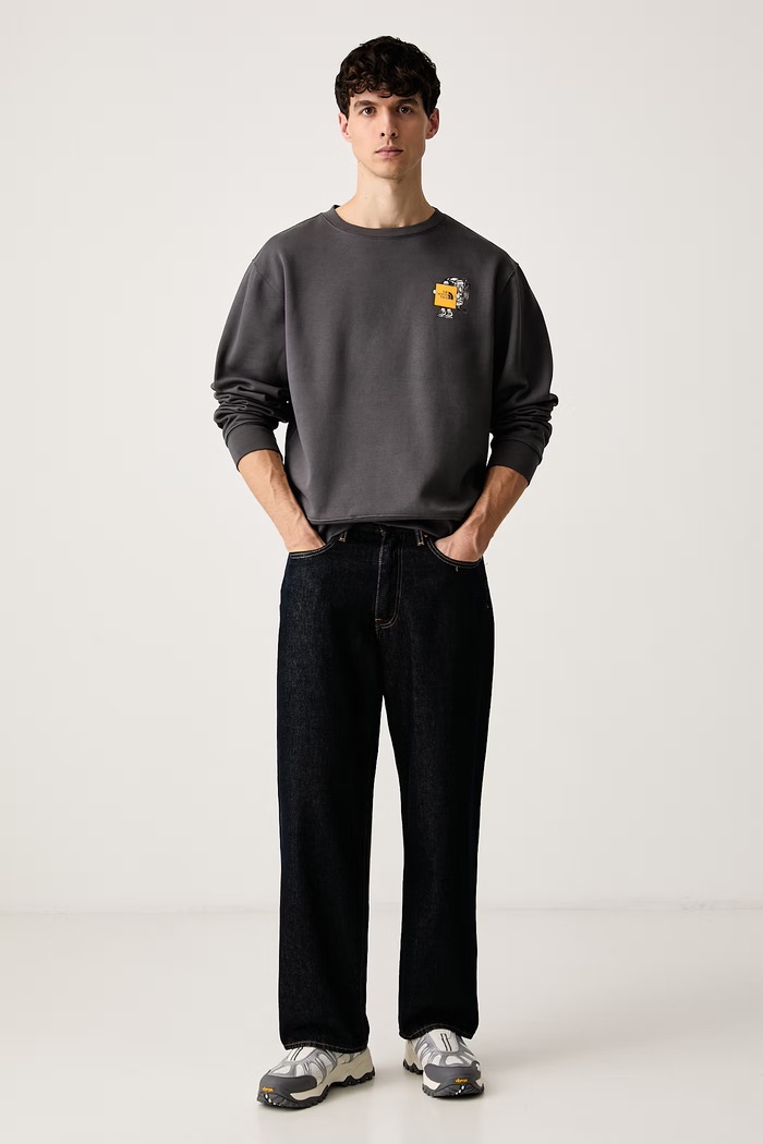 The North Face Dukserica za muškarce s pamukom Gear up Relaxed NF0A8JB5RHI1 siva AW26