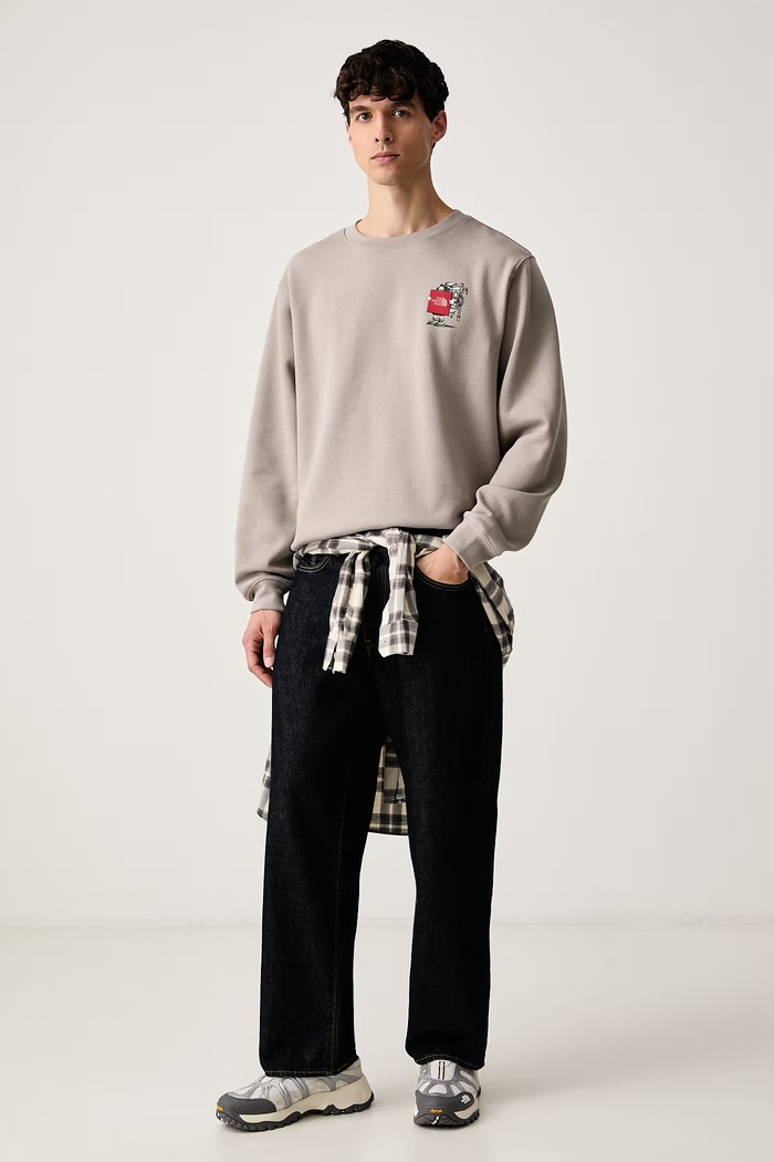 The North Face Dukserica za muškarce s pamukom Gear up Relaxed NF0A8JB52MB1 bež AW26
