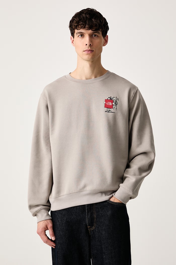 Odjeća The North Face Dukserica za muškarce s pamukom Gear up Relaxed NF0A8JB52MB1 bež
