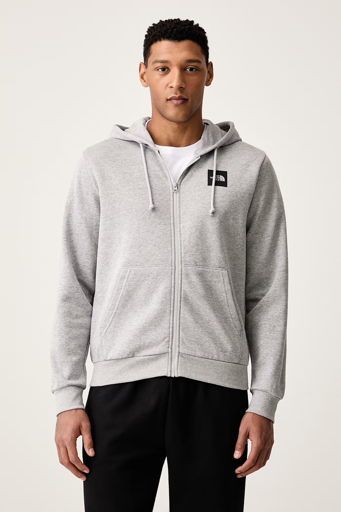 The North Face Μπλούζα με κουκούλα και κουμπιά ανδρική με βαμβάκι Box Regular γκρί NF0A8JAZCQO1