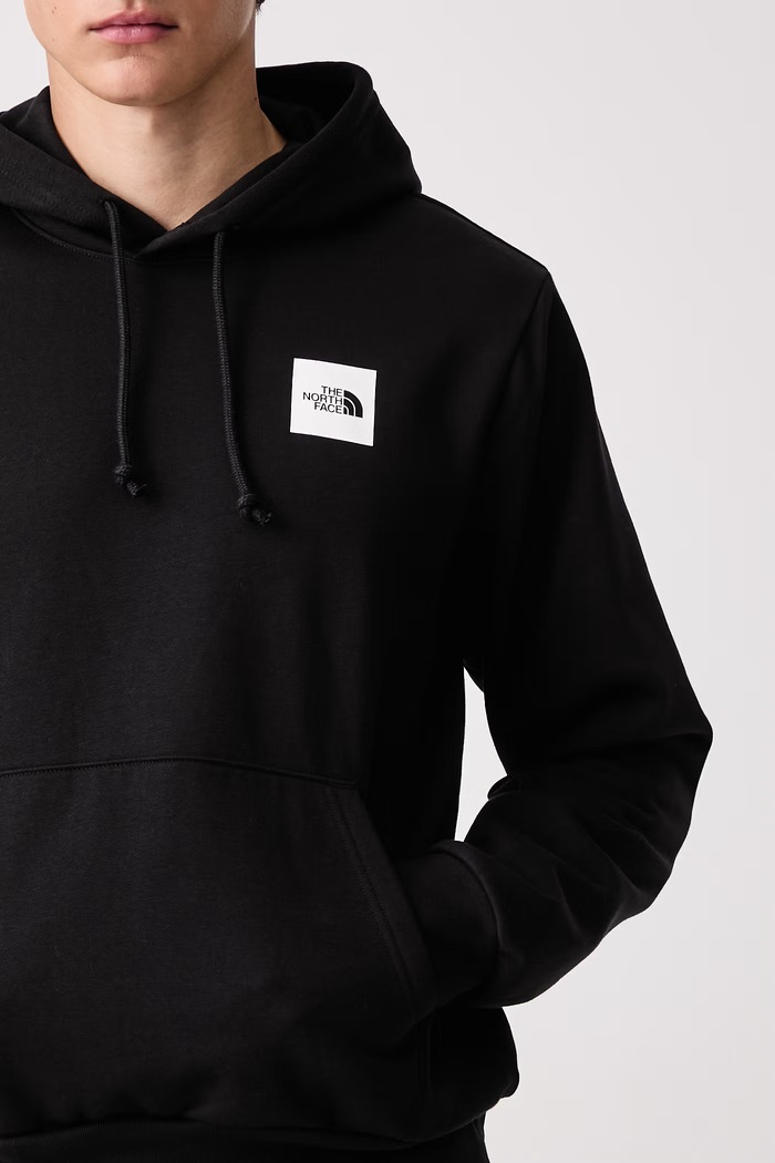 Μπλούζα με κουκούλα ανδρική με βαμβάκι Box Regular The North Face NF0A8JAXJK31 μαύρο