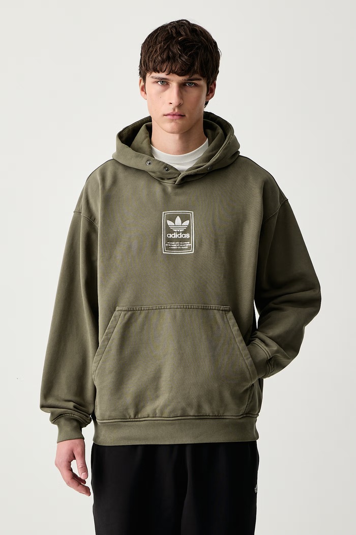 adidas Originals Bluza z kapturem męska bawełniana Elevated GFX zielony KW4403