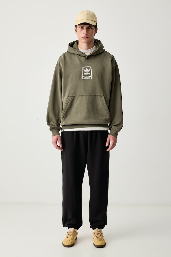 adidas Originals Bluza z kapturem męska bawełniana Elevated GFX KW4403 zielony AW26