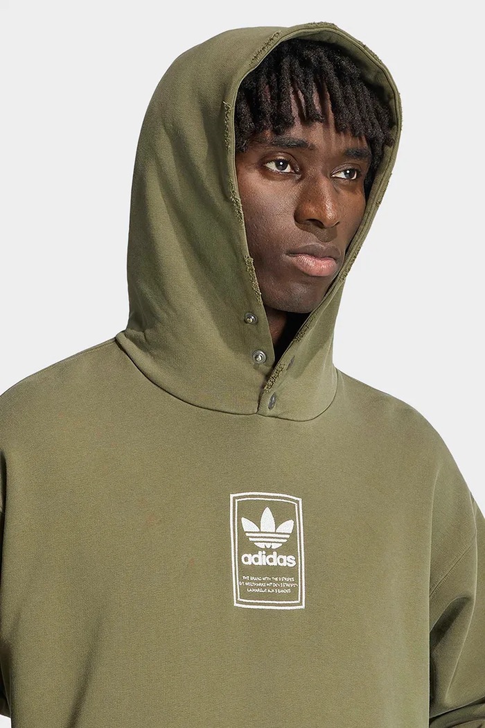 Dukserica sa kapuljačom za muškarce od pamuka Elevated GFX adidas Originals KW4403 zelena