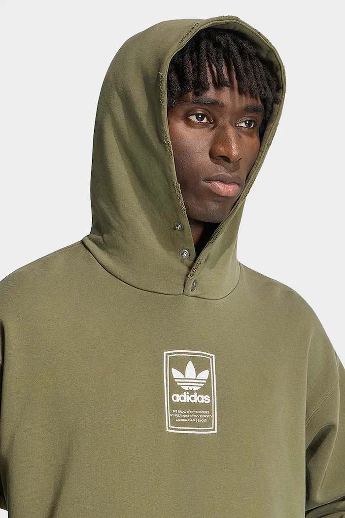 Dukserica sa kapuljačom za muškarce od pamuka Elevated GFX adidas Originals KW4403 zelena