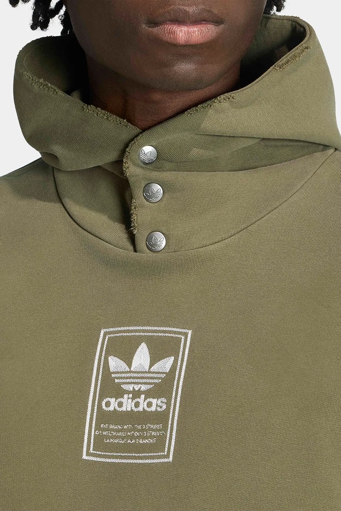 Dukserica sa kapuljačom za muškarce od pamuka Elevated GFX adidas Originals zelena KW4403