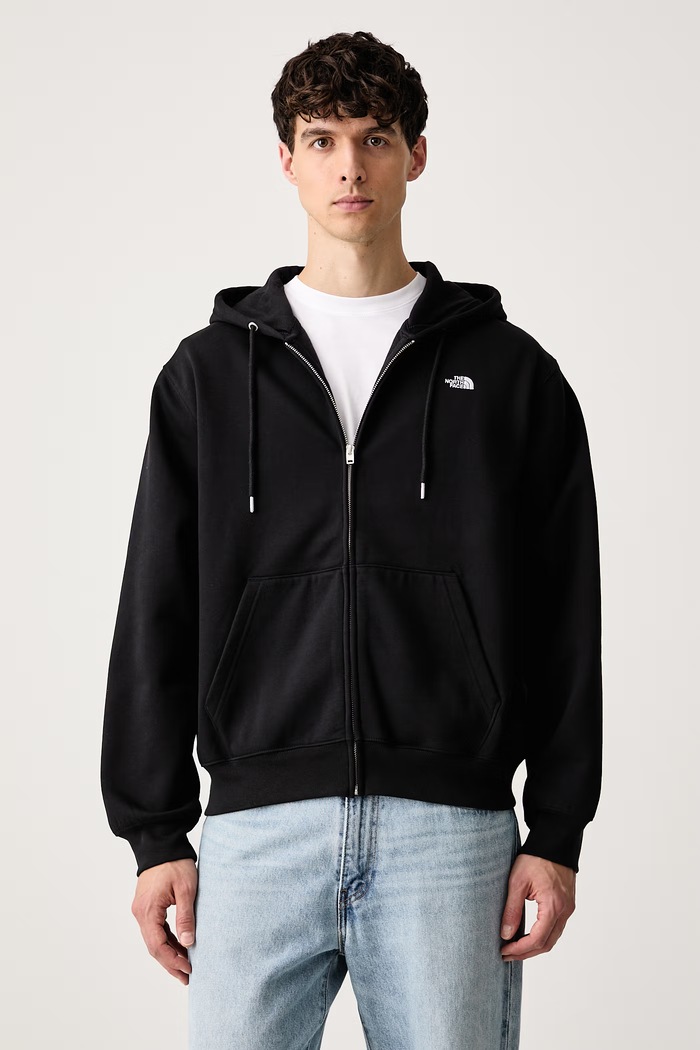 The North Face Μπλούζα με κουκούλα και κουμπιά ανδρική με βαμβάκι Essential μαύρο NF0A8FDEJK31