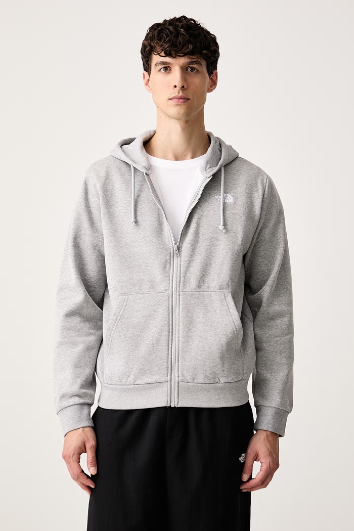 The North Face Μπλούζα με κουκούλα και κουμπιά ανδρική με βαμβάκι Evolution γκρί NF0A8EU1CQO1