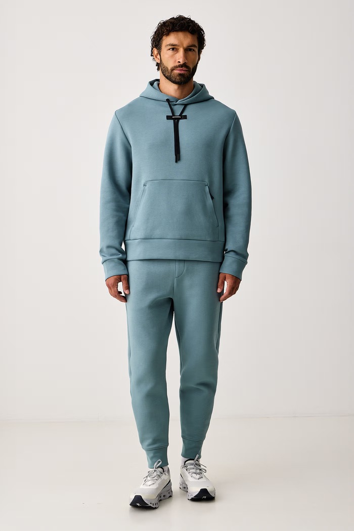 On Bluza z kapturem męska z bawełną Focus Tech 1MF30294940 niebieski AW26
