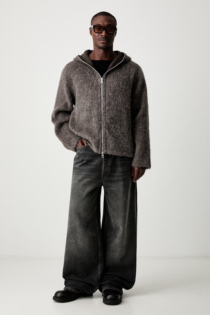 Our Legacy bluza z kapturem z wełną męska M2266FM szary AW26