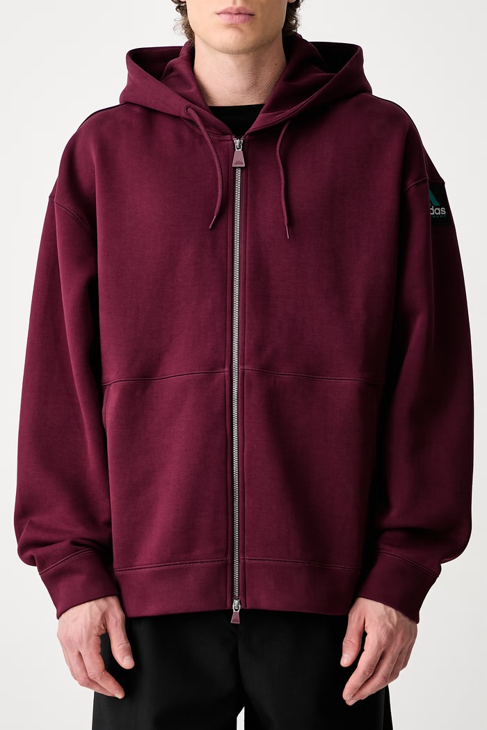 adidas Originals Spacer bluza rozpinana z kapturem z bawełną męska KR1414 bordowy