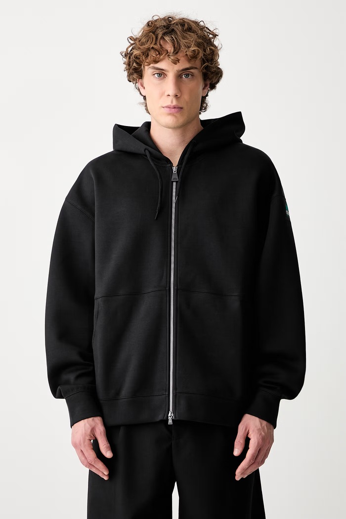 adidas Originals Spacer bluza rozpinana z kapturem z bawełną męska czarny KR1413
