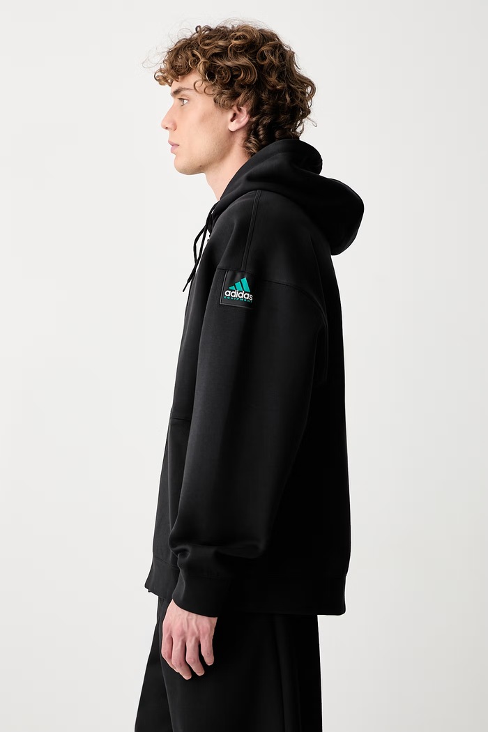 adidas Originals Spacer bluza rozpinana z kapturem z bawełną męska czarny KR1413