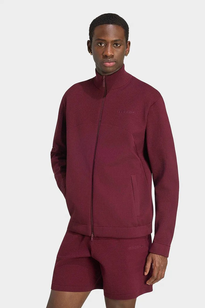 adidas Originals Cutline Knitted bluza rozpinana męska bordowy KQ9445