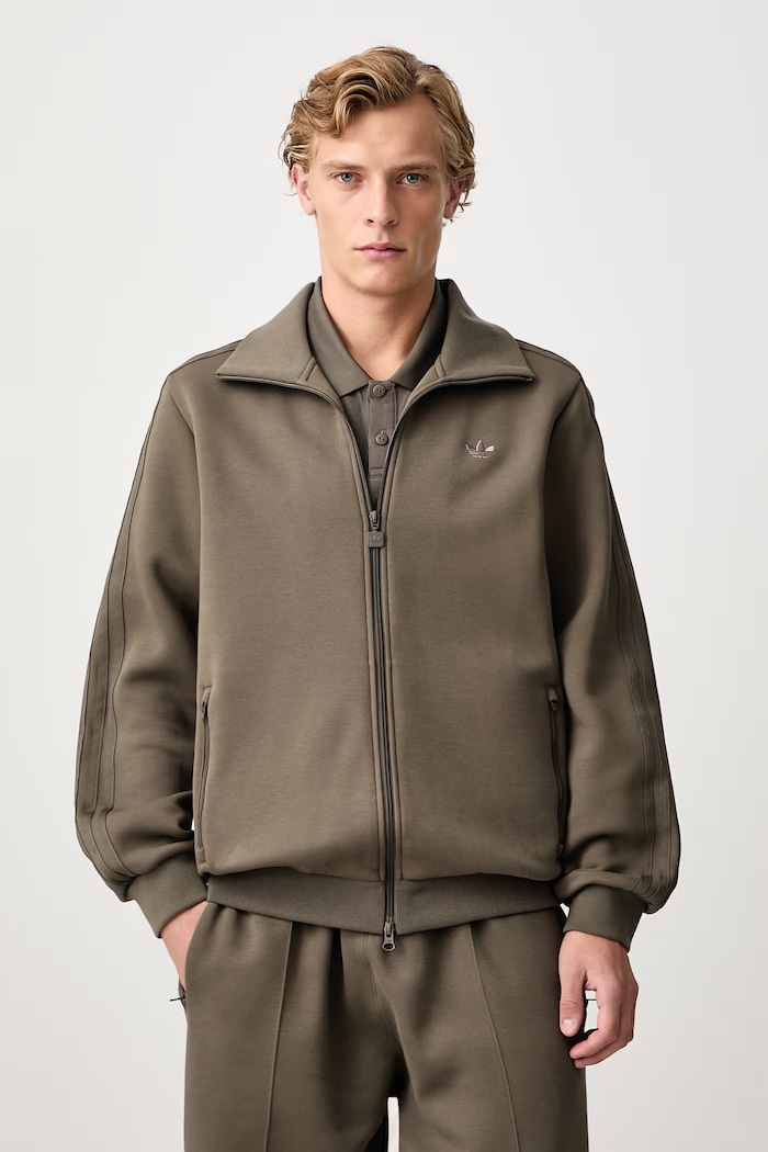 adidas Originals Beckenbauer Premium bluza rozpinana z bawełną męska zielony KQ6971