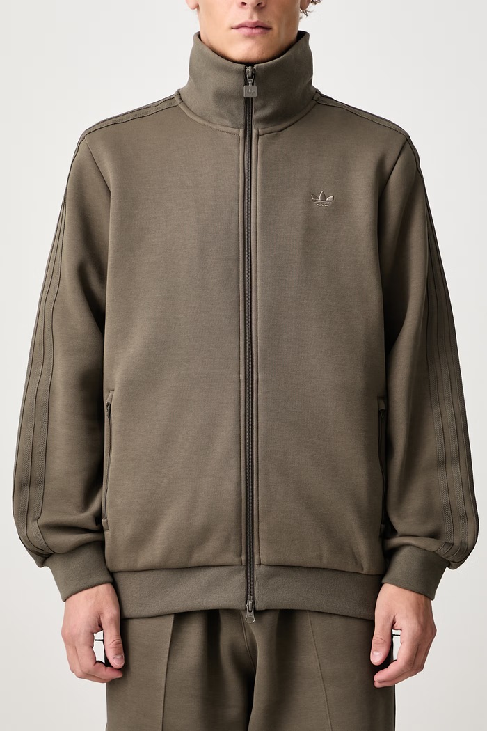 Beckenbauer Premium bluza rozpinana z bawełną męska adidas Originals zielony KQ6971