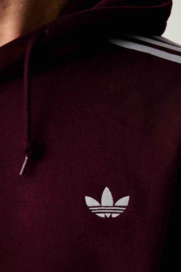 adidas Originals bluza z kapturem męska z bawełną Adicolor Classics KS7506 bordowy
