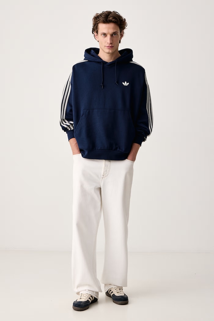 adidas Originals Bluza z kapturem męska z bawełną Adicolor Classics KS7505 granatowy AW26