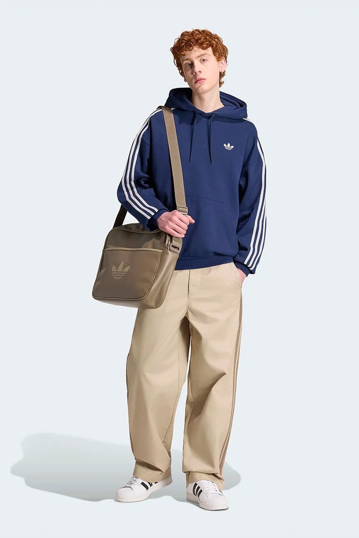 Odzież adidas Originals Bluza z kapturem męska z bawełną Adicolor Classics KS7505 granatowy