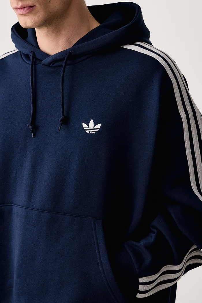 Bluza z kapturem męska z bawełną Adicolor Classics adidas Originals KS7505 granatowy