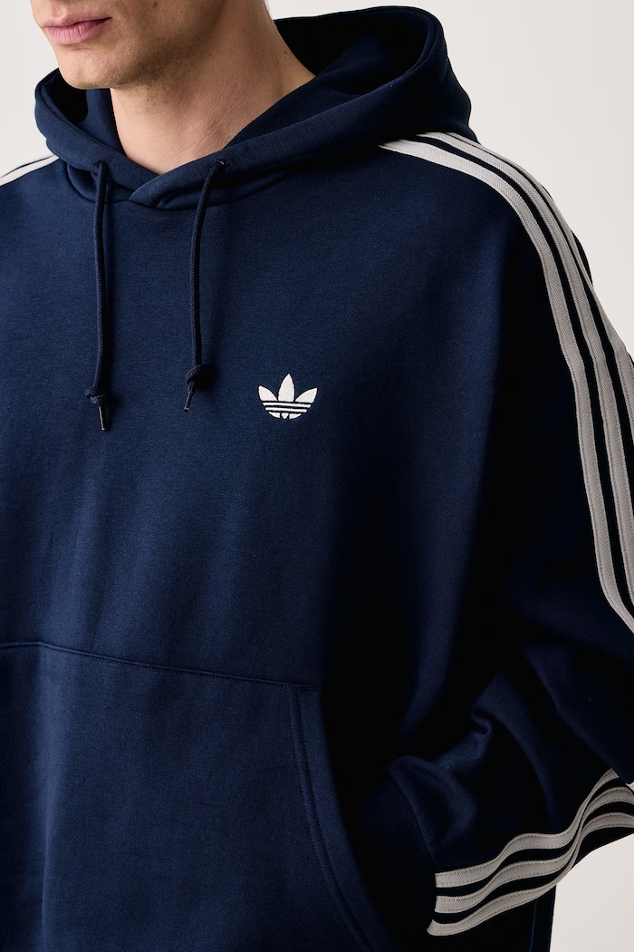 Bluza z kapturem męska z bawełną Adicolor Classics adidas Originals KS7505 granatowy