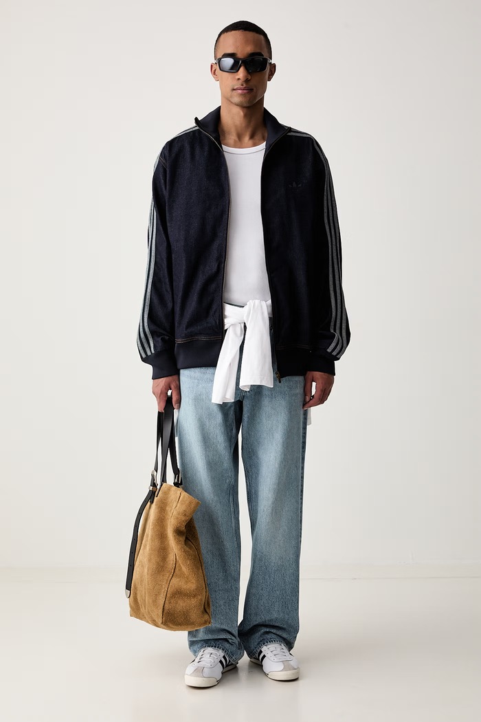 adidas Originals kurtka męska jeansowa Firebird Adicolor Raw Denim KS4971. granatowy AW26
