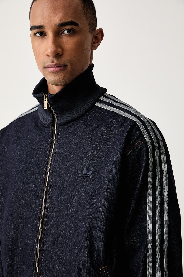 adidas Originals kurtka męska jeansowa Firebird Adicolor Raw Denim granatowy KS4971.
