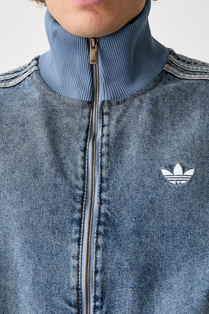 adidas Originals dukserica na zakopčavanje za muškarce traper Firebird Adicolor Denim KS4970. plava