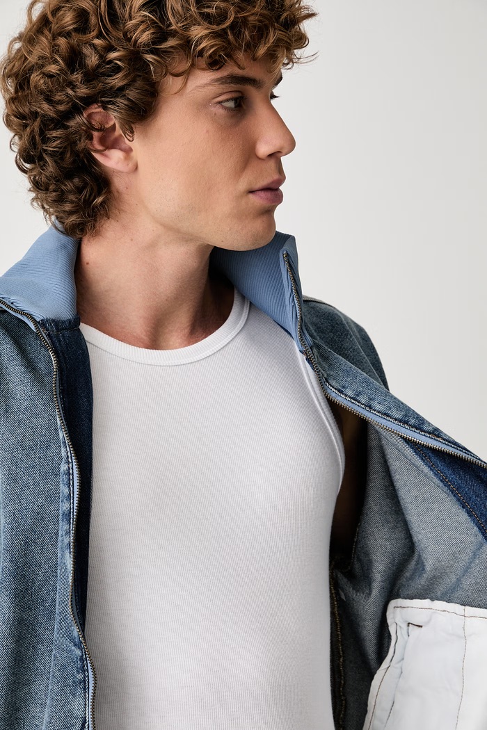 adidas Originals dukserica na zakopčavanje za muškarce traper Firebird Adicolor Denim KS4970.