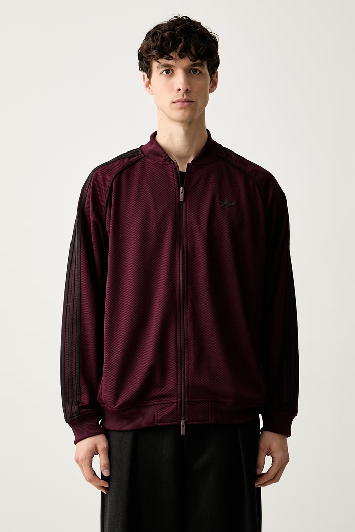 adidas Originals bluza rozpinana męska SST Adicolor Classic Mesh bordowy KR1372