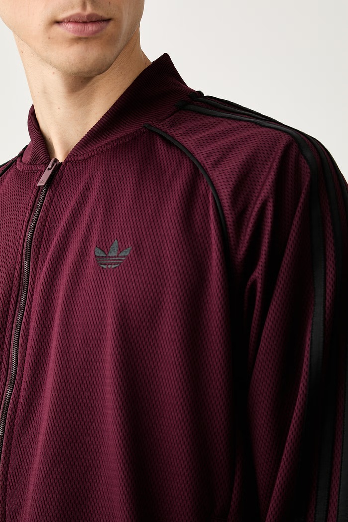 adidas Originals bluza rozpinana męska SST Adicolor Classic Mesh KR1372 bordowy